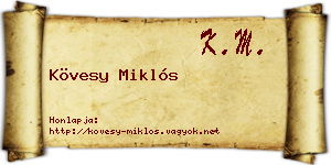 Kövesy Miklós névjegykártya