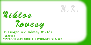 miklos kovesy business card